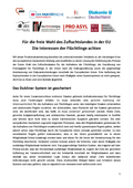 "Für die freie Wahl des Zufluchtlandes in der EU: Die Interessen der Flüchtlinge achten"